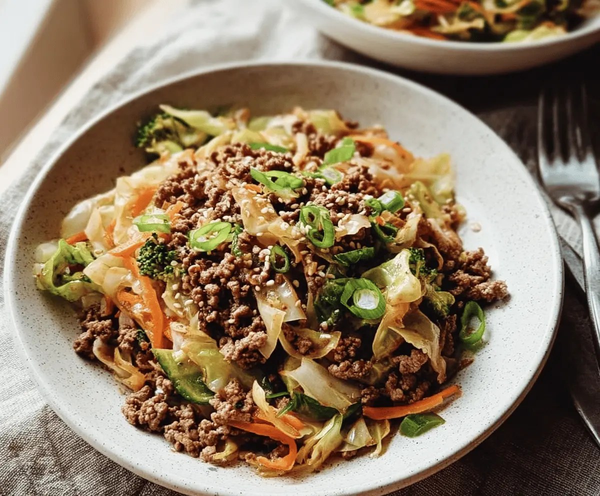 Easy Low-Carb Mongolian Beef and Cabbage Recipe