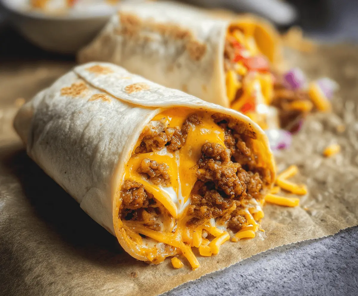 Easy Taco Bell Style Beefy Melt Burrito Recipe