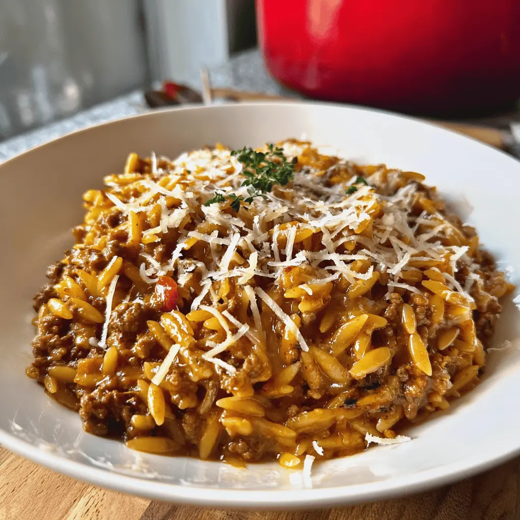Easy Savory Ground Beef Orzo Dinner Recipe