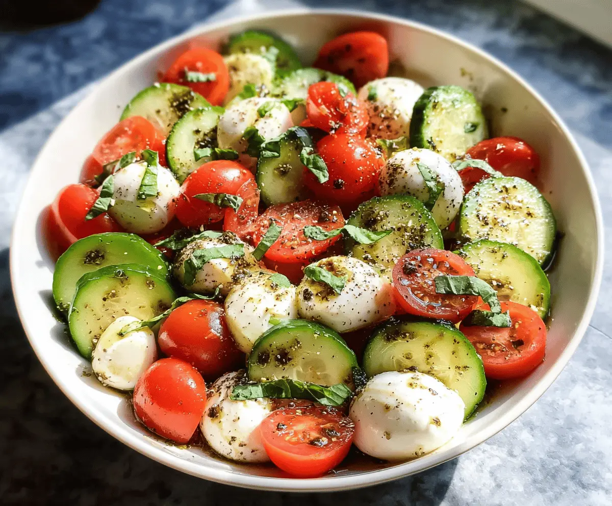 Easy Cucumber Caprese Salad Recipe