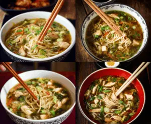 Hearty Chinese Chicken Noodle Soup with tender chicken, fresh vegetables, and steaming noodles in a flavorful broth