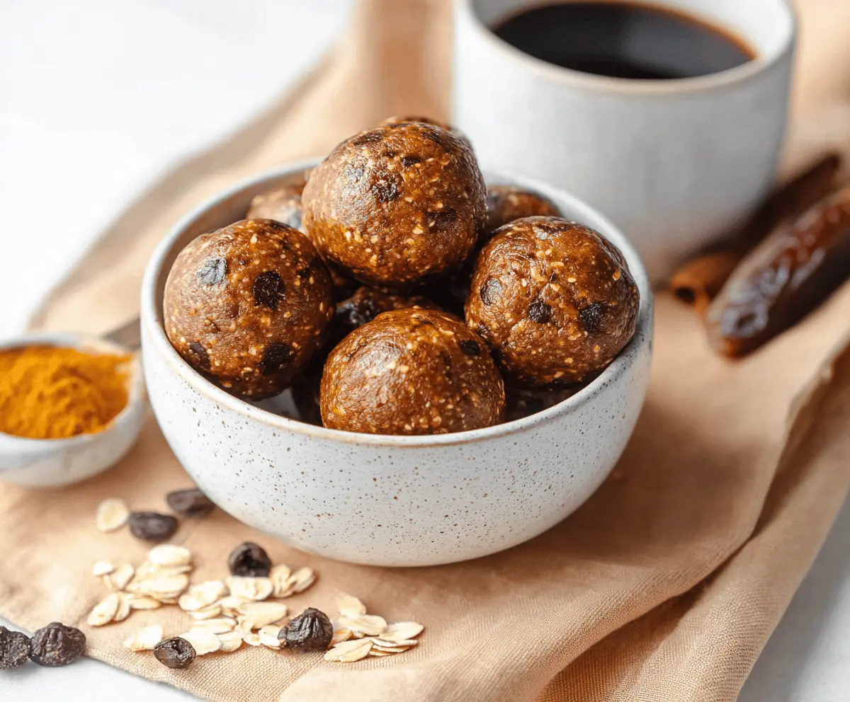 Delicious homemade Espresso Pumpkin Protein Balls on a white plate, featuring a blend of pumpkin, coffee, and protein ingredients for a healthy snack