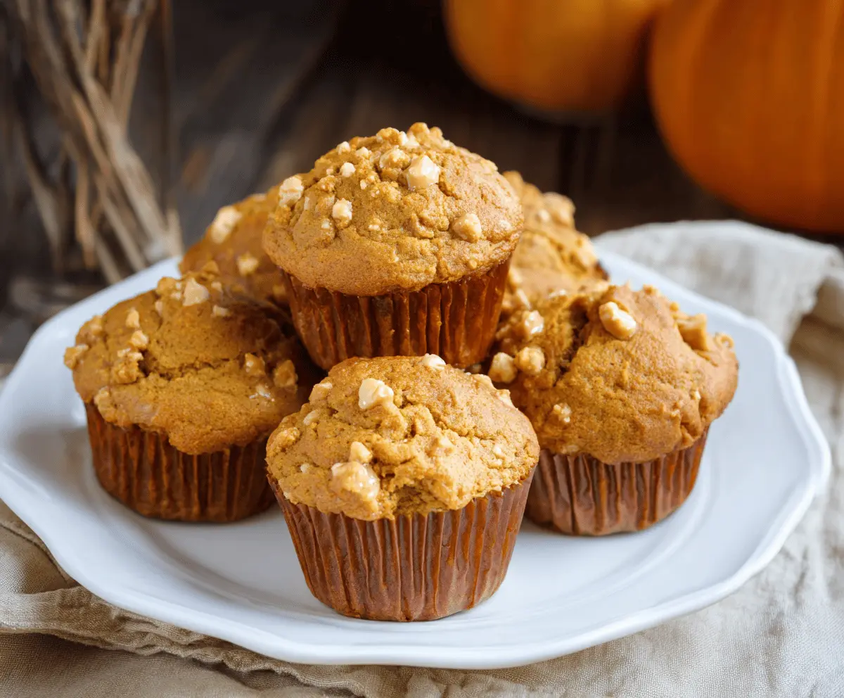 Delicious Pumpkin Butterscotch Muffins topped with golden butterscotch chips, perfect for fall baking and breakfast treats.
